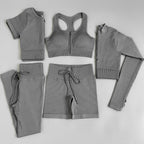 Ensemble de Sport Femme 5 Pièces Côtelé