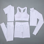 Ensemble de Sport Femme 5 Pièces Côtelé