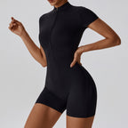 Combinaison Short Sculptante Zippée Sans Coutures
