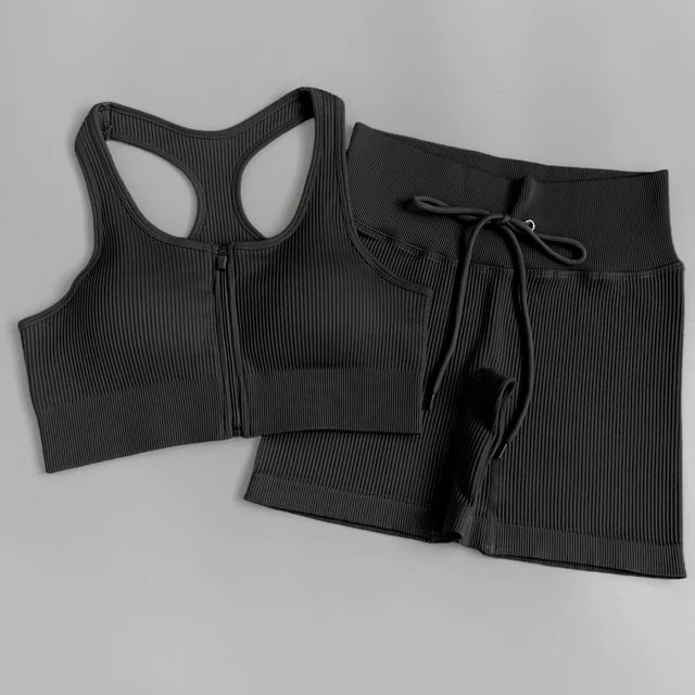 Ensemble de Sport Femme 5 Pièces Côtelé