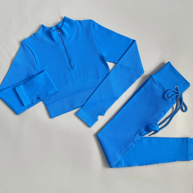 Ensemble de Sport Femme 5 Pièces Côtelé