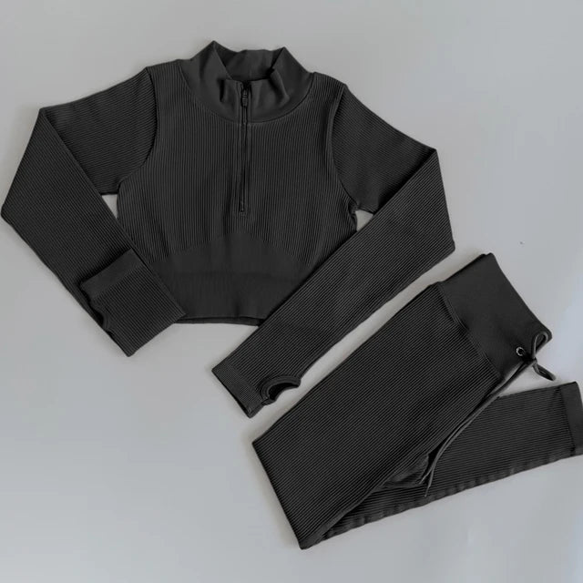 Ensemble de Sport Femme 5 Pièces Côtelé