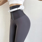 Nildras Thigh-High Waistband Tummy Control Butt Lift Elastic Tight Leggings