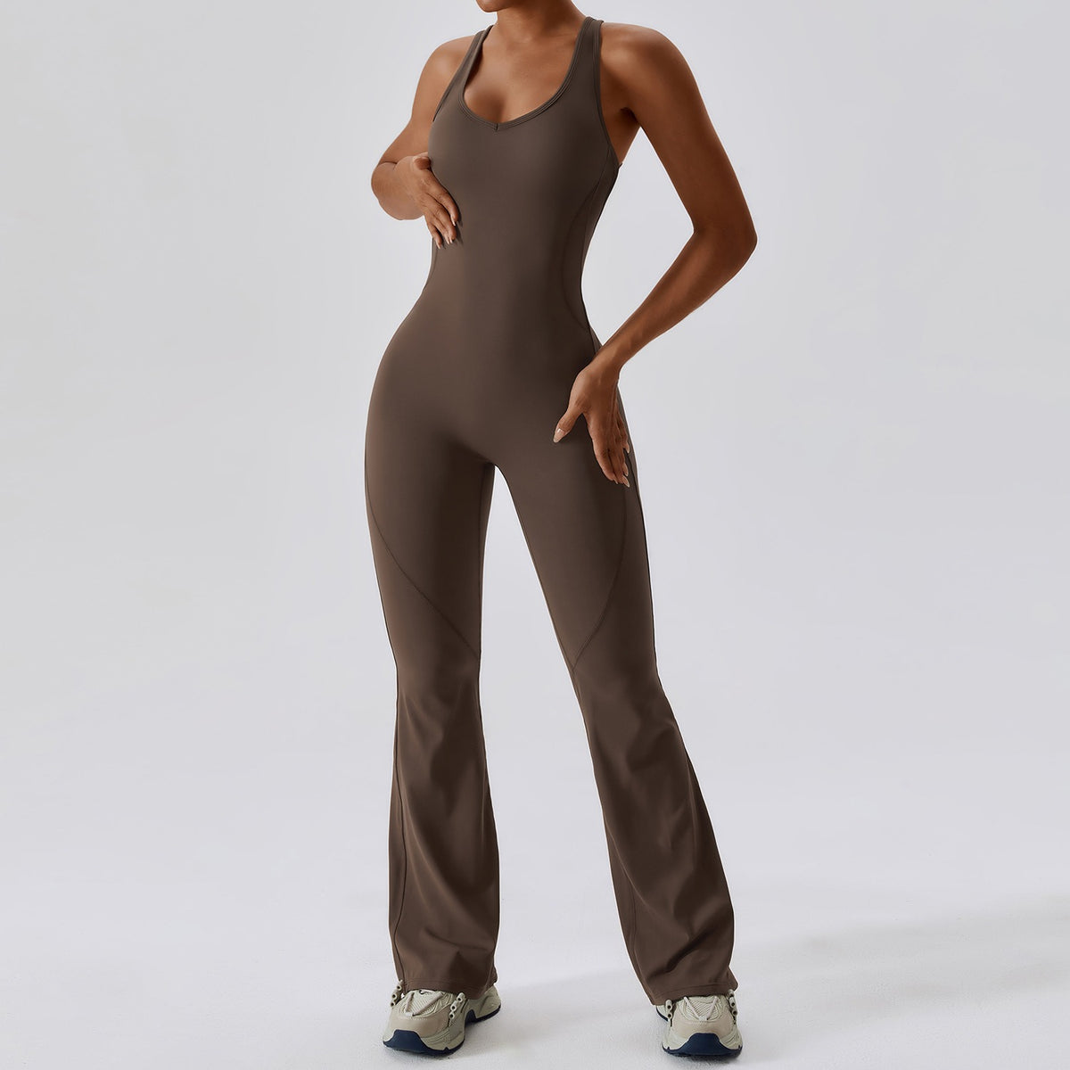 Combinaison Activewear Évasée Sculptante Dos Ouvert