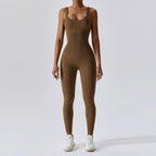 Combinaison Activewear Femme Côtelée Sans Manches