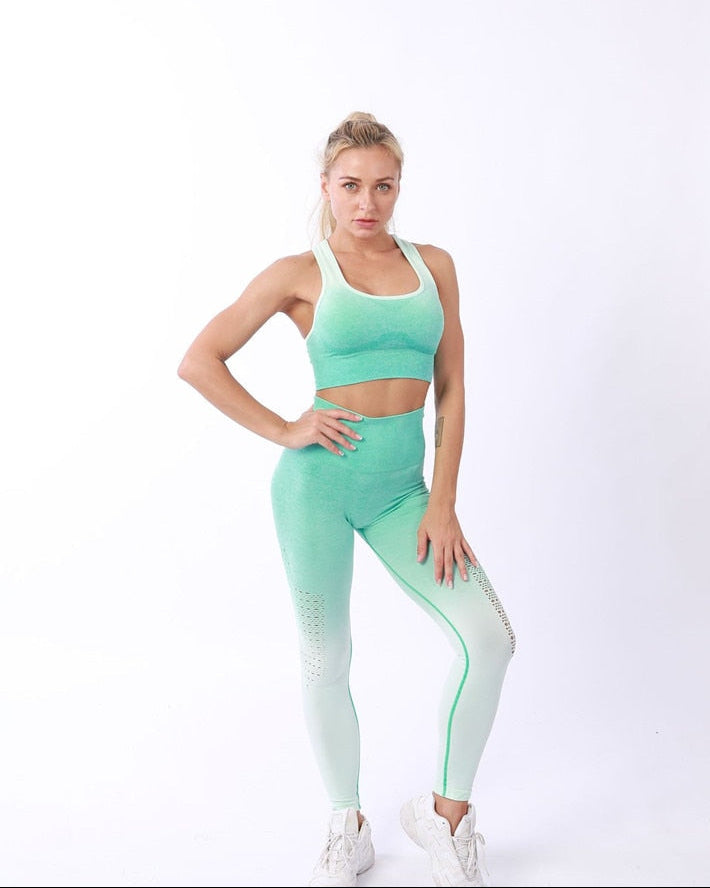 Ensemble de Sport Femme Dégradé Sans Coutures