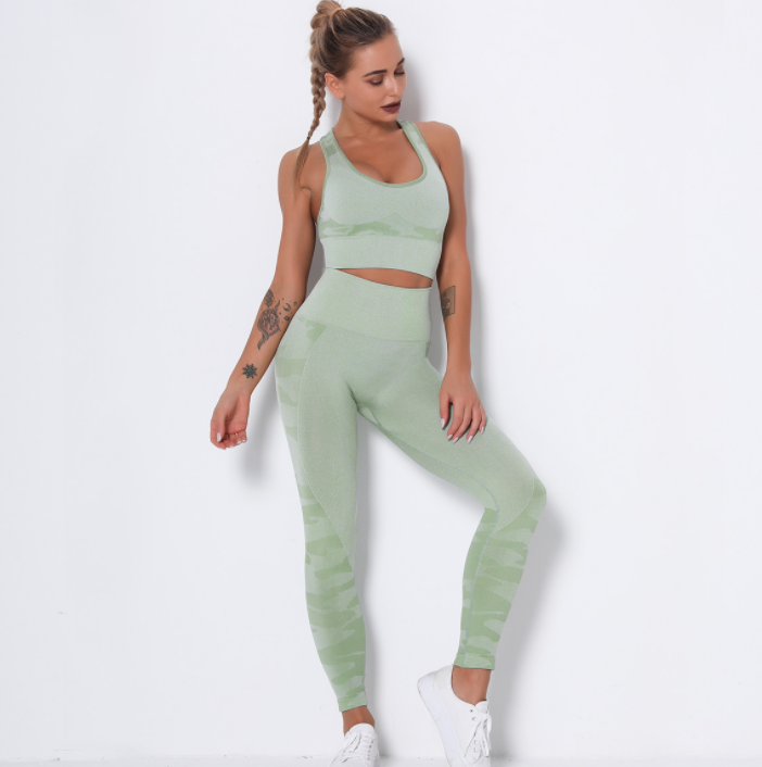 Ensemble de Sport Femme Camouflage Sans Coutures