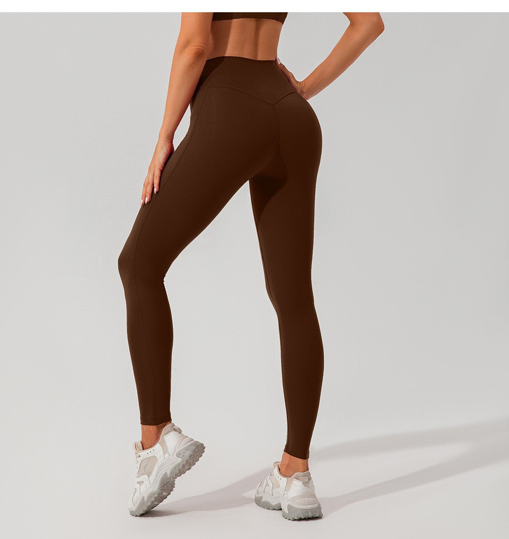 Legging Femme Taille Haute Côtelé – Fitness & Activewear