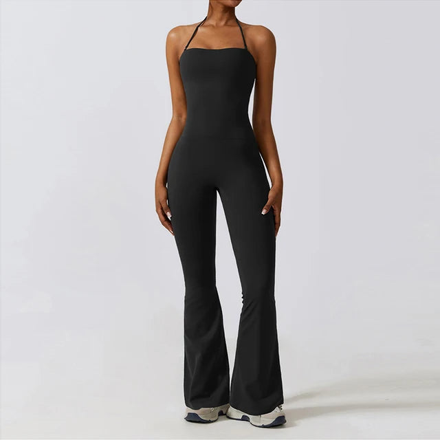 Combinaison Activewear Sculptante Évasée Dos Nu