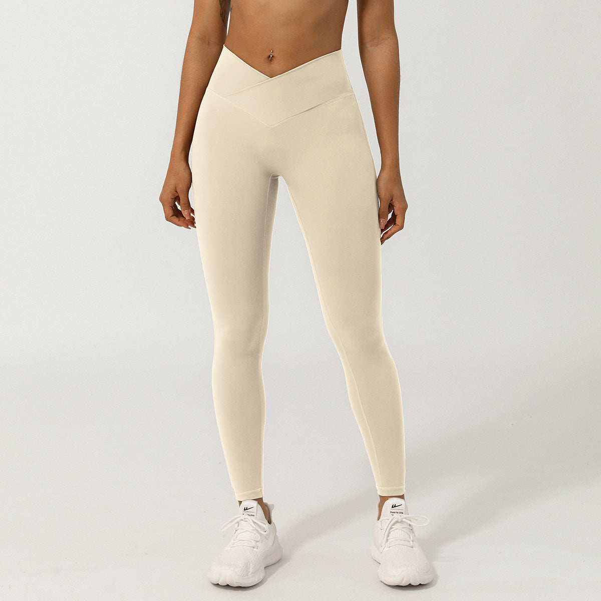 Legging de Sport Femme Taille Haute Croisée