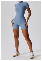 Combinaison Short Sculptante Zippée Sans Coutures