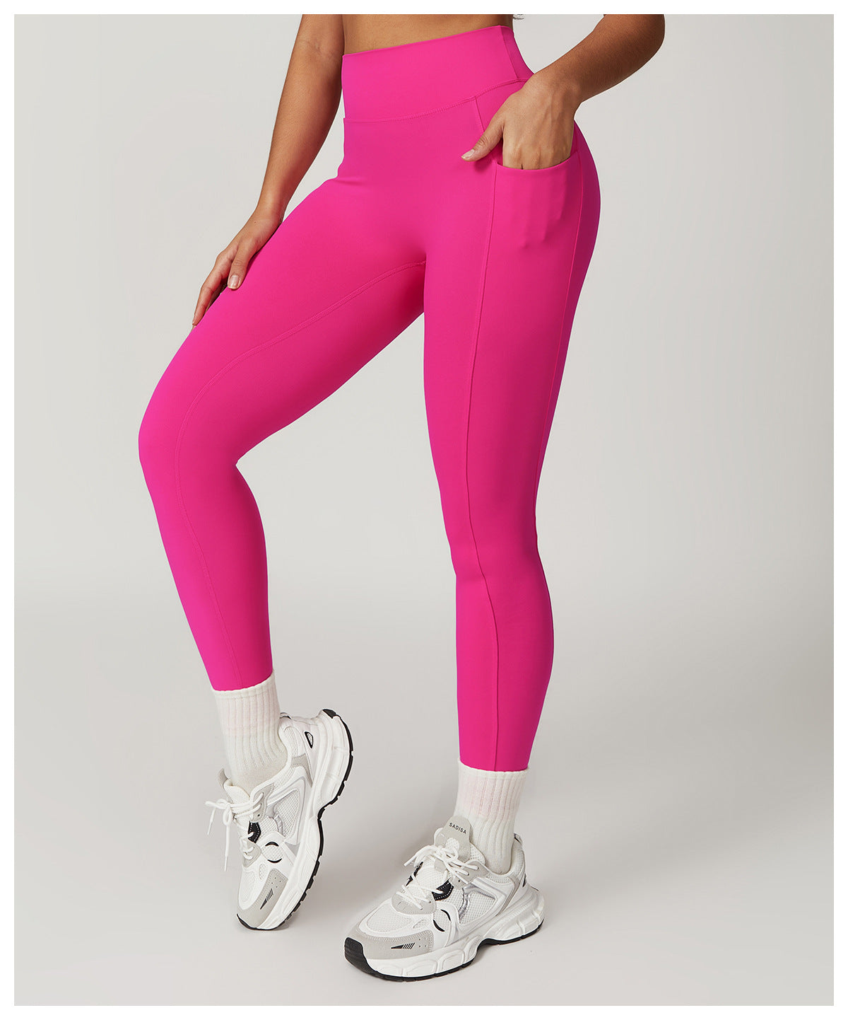 Legging de Sport Femme Taille Haute avec Poches
