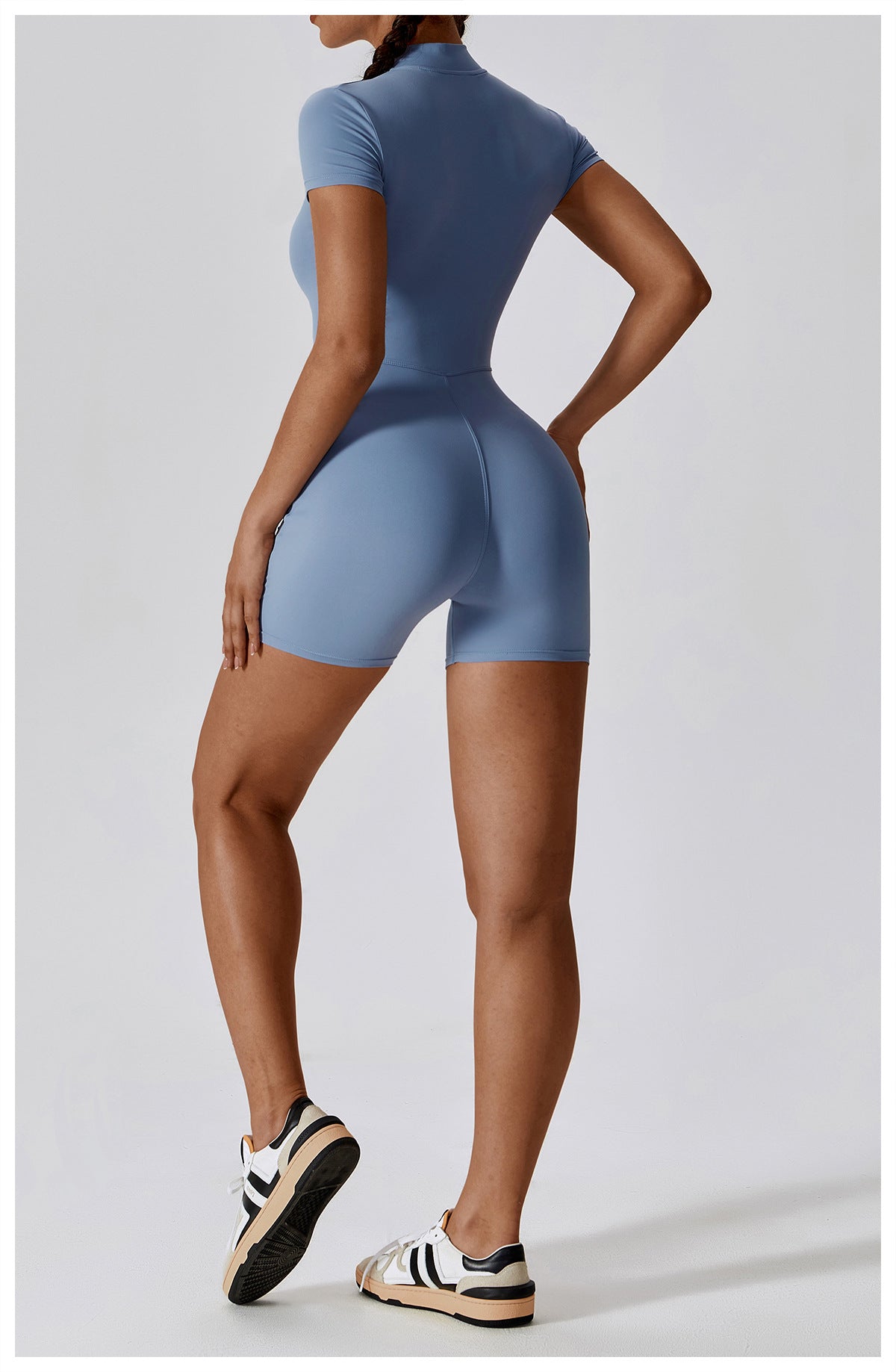 Combinaison Short Sculptante Zippée Sans Coutures