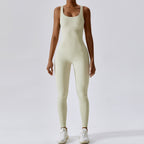 Combinaison Activewear Femme Côtelée Sans Manches