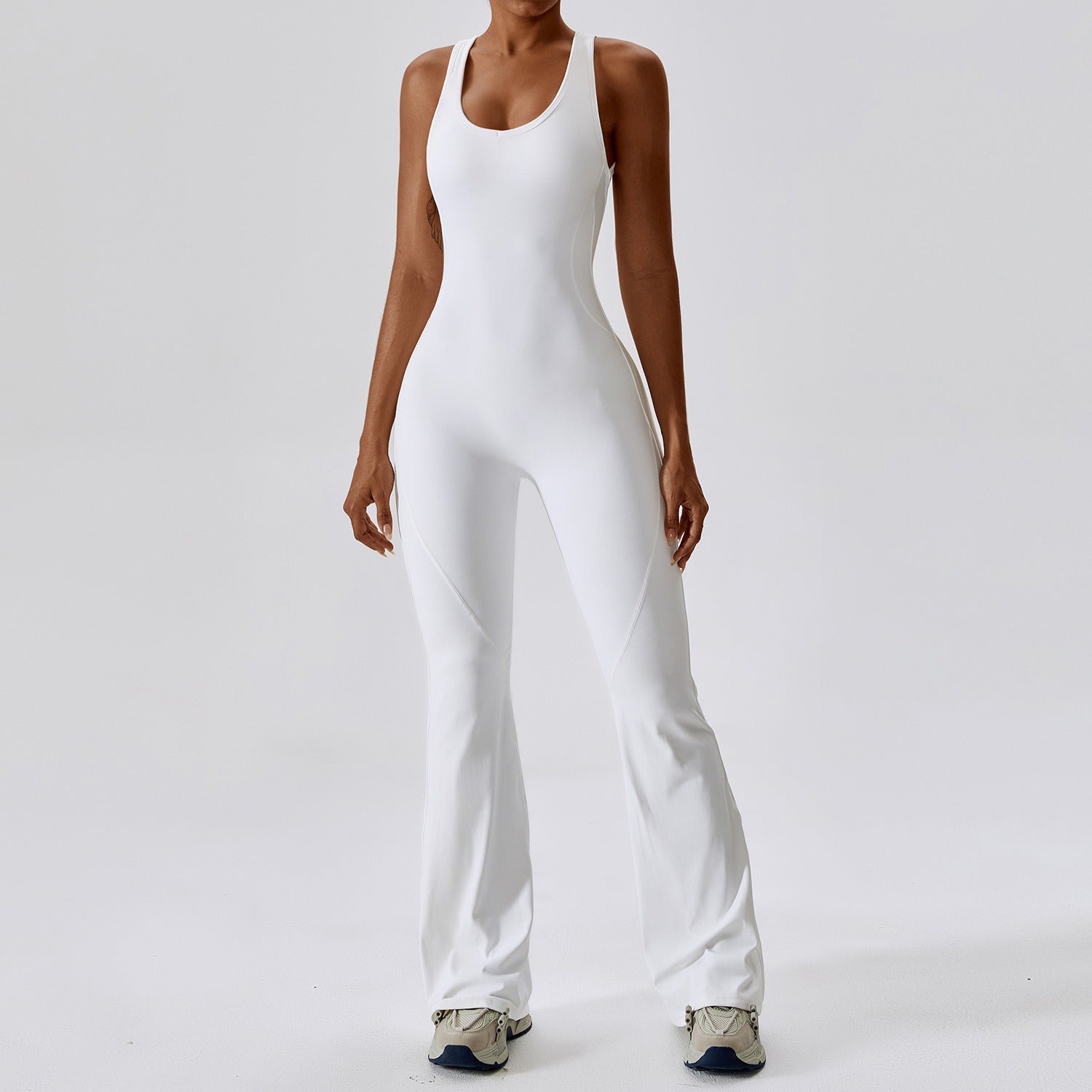 Combinaison Activewear Évasée Sculptante Dos Ouvert