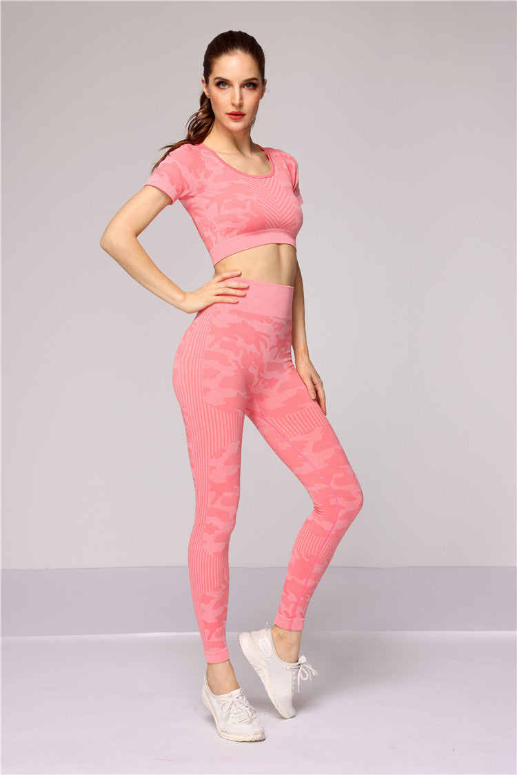 Ensemble de Sport Femme Sans Coutures – Legging Taille Haute & Brassière