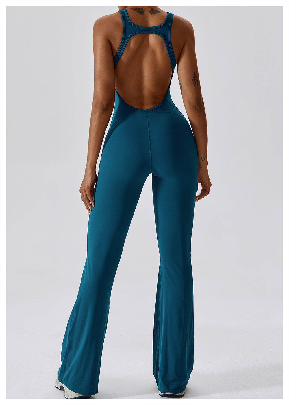 Combinaison Activewear Évasée Femme Dos Ouvert