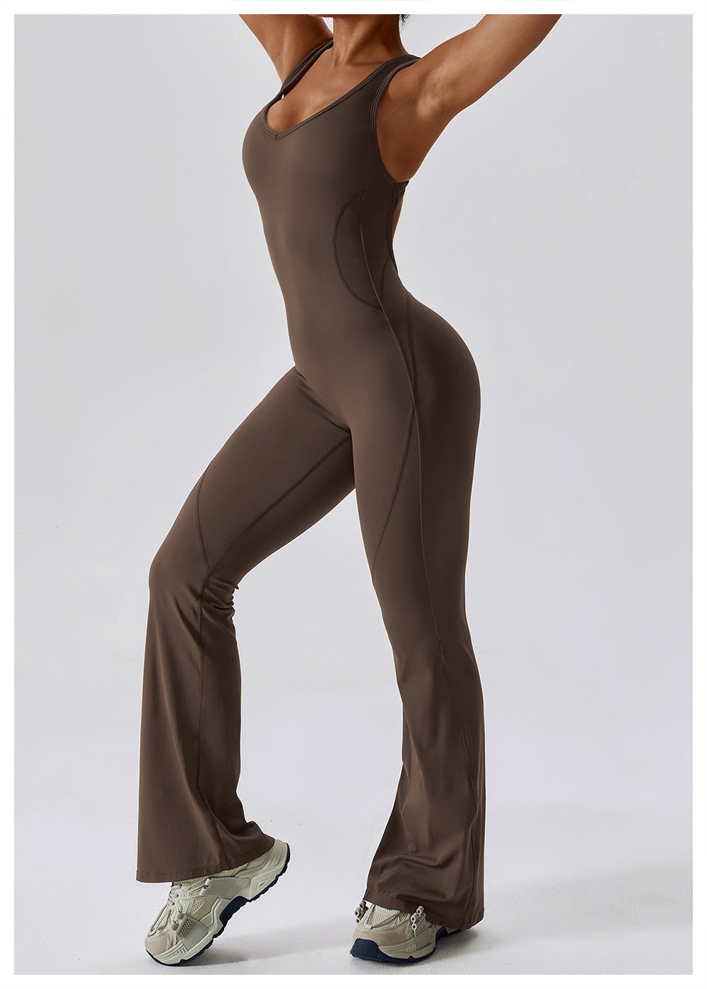 Combinaison Activewear Évasée Femme Dos Ouvert