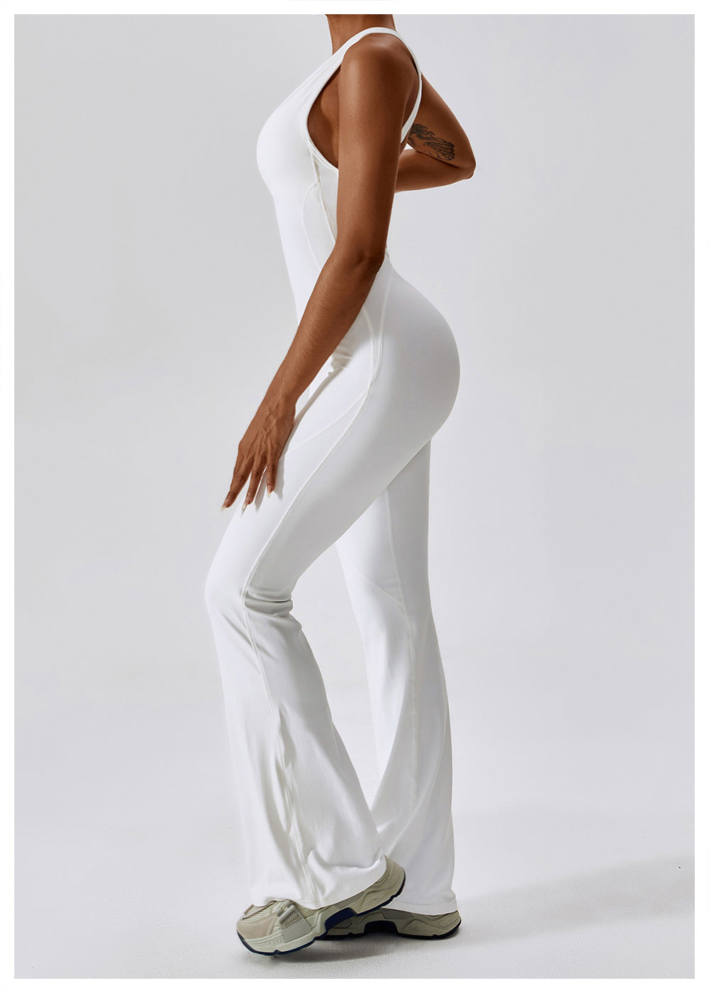 Combinaison Activewear Évasée Femme Dos Ouvert