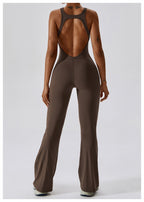 Combinaison Activewear Évasée Femme Dos Ouvert