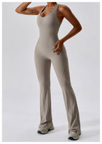 Combinaison Activewear Évasée Femme Dos Ouvert