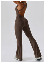 Combinaison Activewear Évasée Femme Dos Ouvert