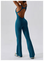 Combinaison Activewear Évasée Femme Dos Ouvert