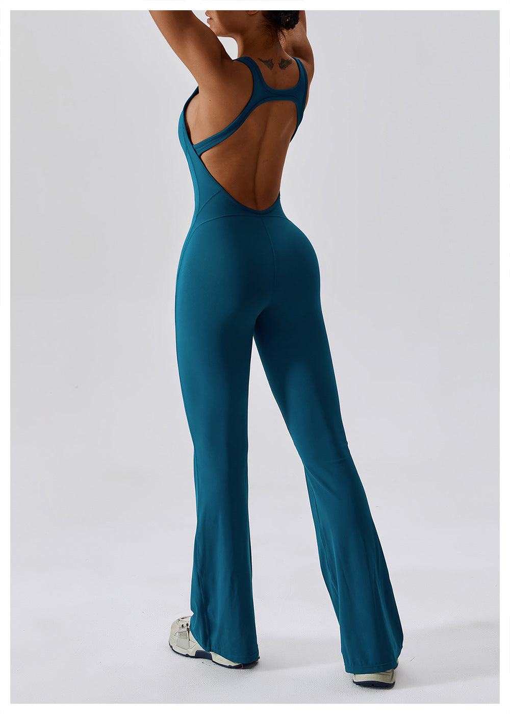 Combinaison Activewear Évasée Femme Dos Ouvert