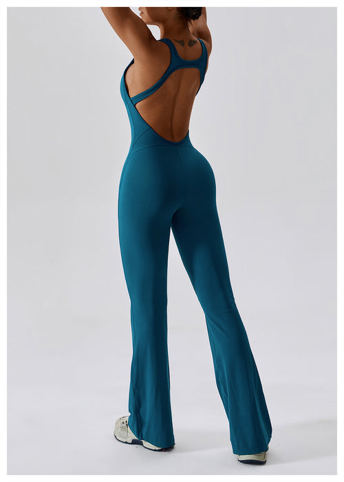 Combinaison Activewear Évasée Femme Dos Ouvert