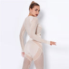 Ensemble de Sport Femme Sans Coutures – Legging Taille Haute & Crop Top Manches Longues